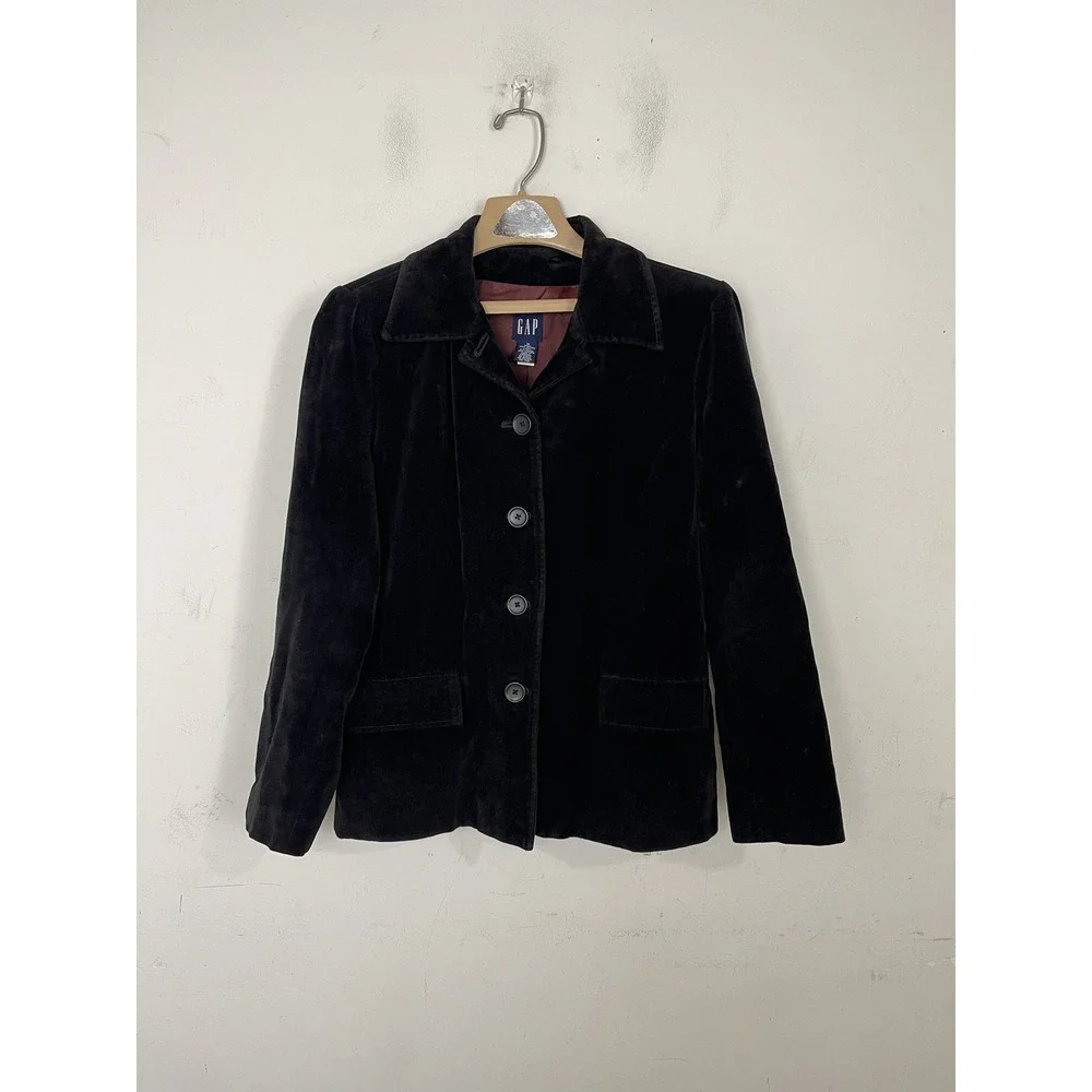 GAP Womens Jacket Medium Brown Velvet Chore Rustic Barn‎ Twee Retro Outdoor